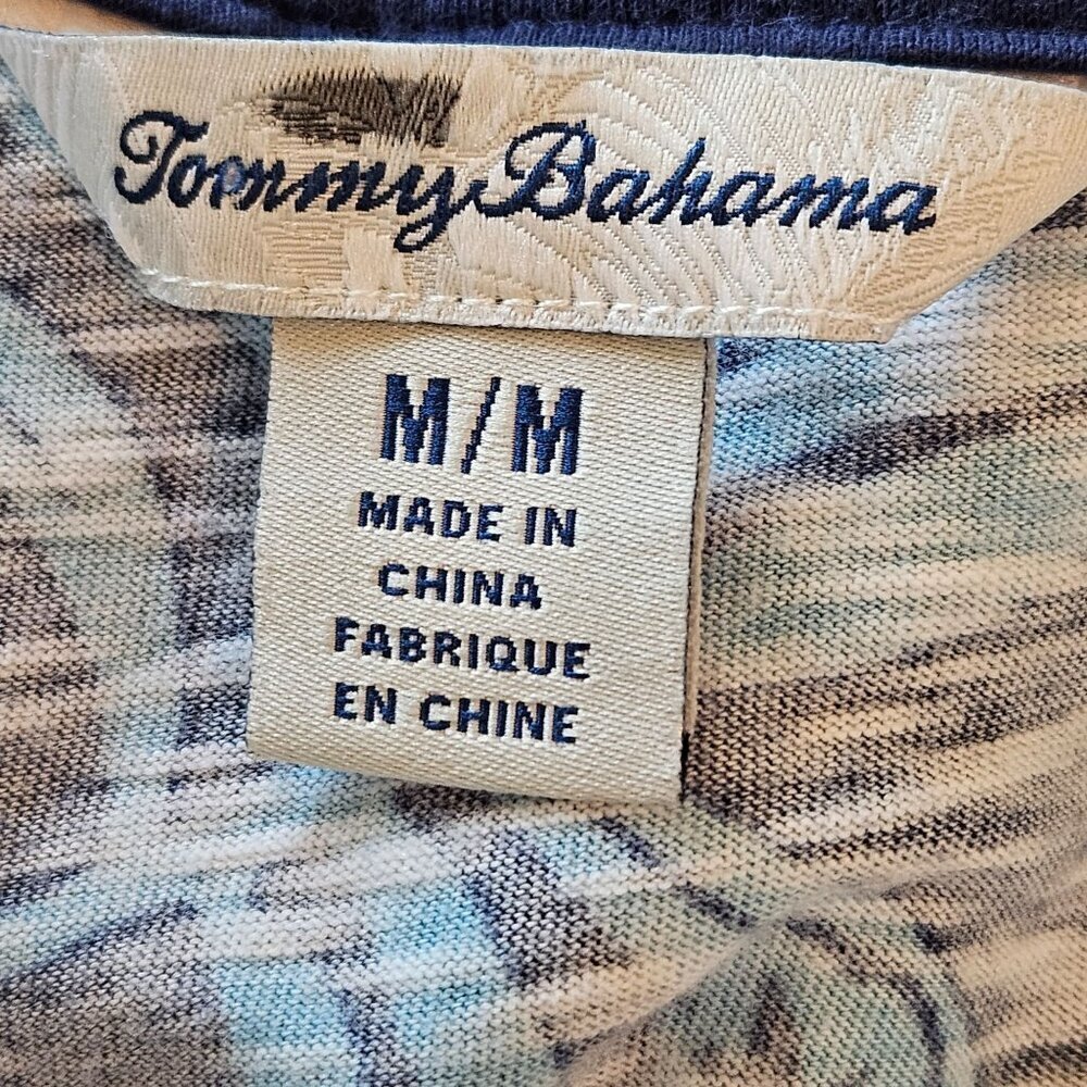 Tommy Bahama Floral Embroidered Tunic Hoani Hibiscus Navy Medium Cotton Modal - Picture 8 of 11